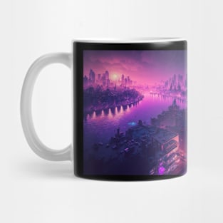 Cyberpunk Amsterdam River Mug